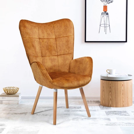 Sitial Bogdan Acolchado con Apoyabrazos Café