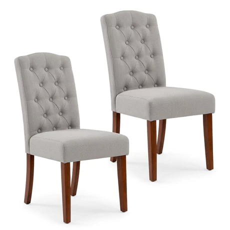 Pack 2 Sillas Selma Madera con Asiento y Respaldo Tapizados Gris - vista alternativa