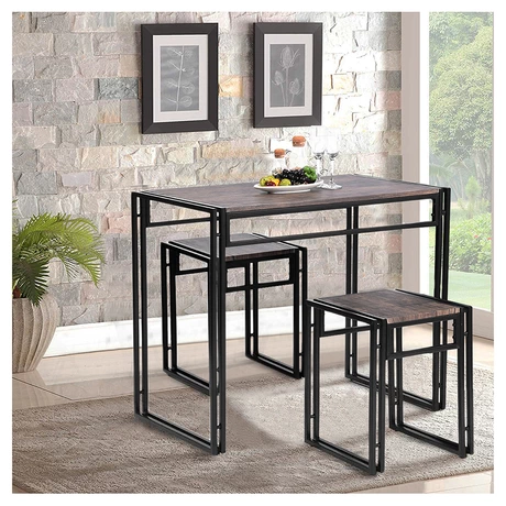 Juego Mesa de Comedor Compacto 3 Piezas
