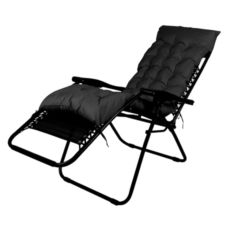 Reposera Plegable con Acolchado Negro
