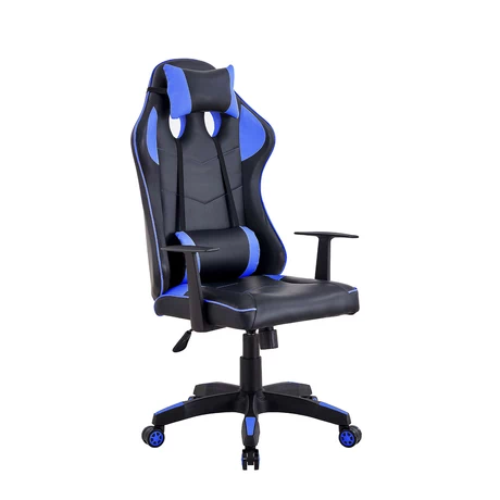 Silla Gamer Egonómica con Reposa Cabezas Azul