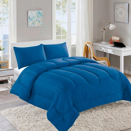 Plumón Liso Colors 2 Plazas Azul