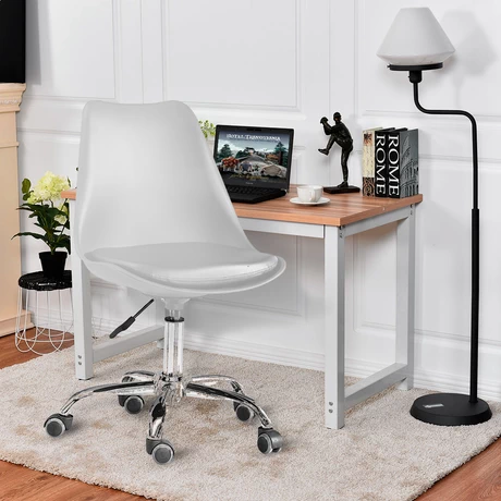 Pack 4 Sillas Escritorio Giratoria Cojín Blanco