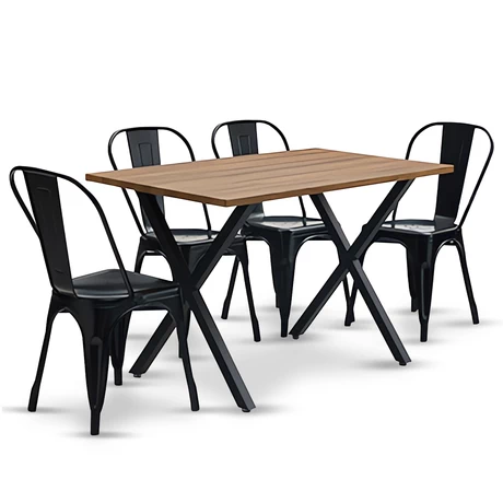 Comedor New Jersey 75x70x120 4 Sillas Tolix Industrial