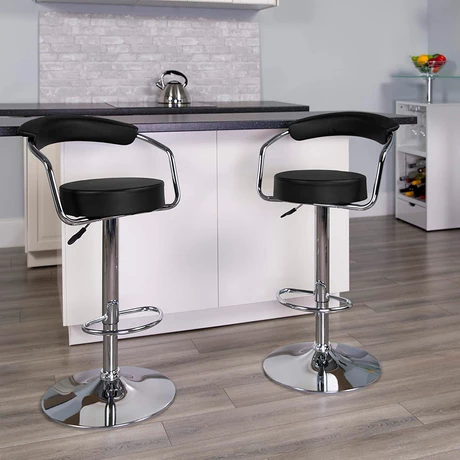 Pack 2 Pisos Bar Taburete Moderno Negro