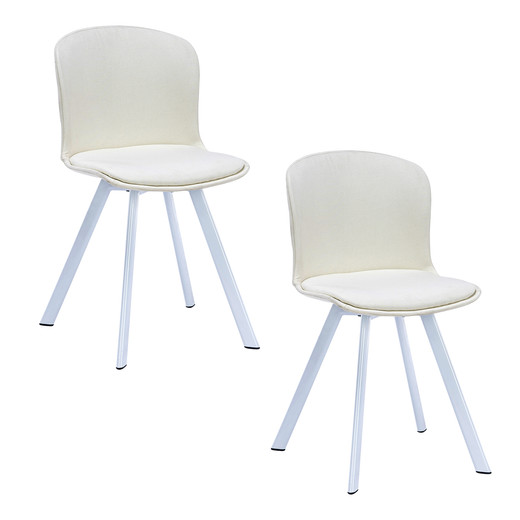 Pack 2 Sillas de Comedor PP y Tela Blanco