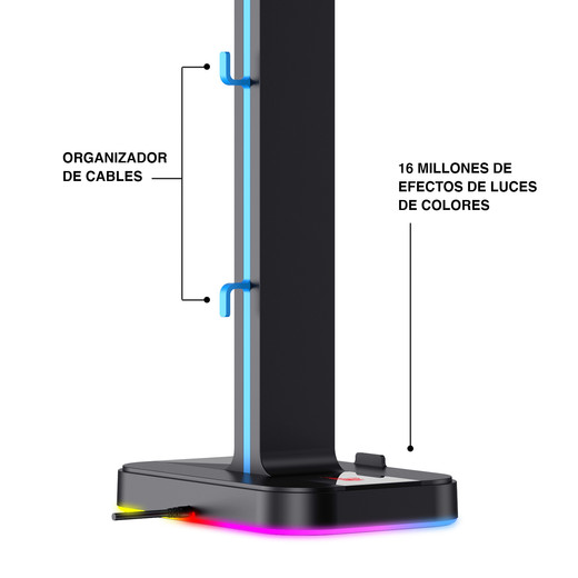 Soporte de Audífonos Gamer RGB TH650 Negro