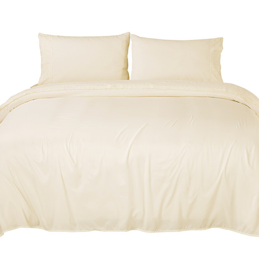 Sábana Broderie King Crema