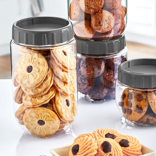 Frasco Canister Alimentos 1 Lt Gris