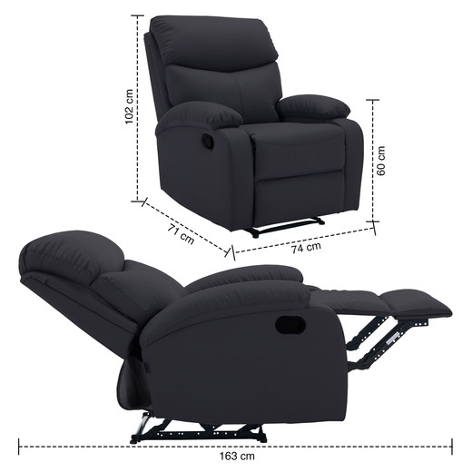 Berger Reclinable Milan Pu Negro