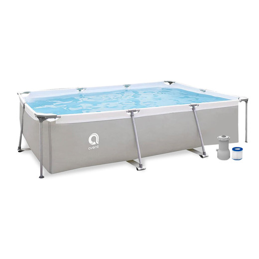 Piscina con Filtro 3701 Litros 65x207x300 cm Gris