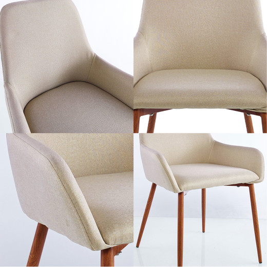 Pack 2 Sillas Comedor Lino Margaret Beige
