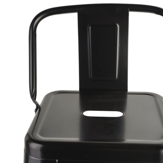 Pack 4 Piso Taburete Tolix Con Respaldo Negro