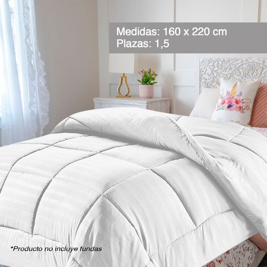 Plumón Liso 1,5 Plazas Blanco