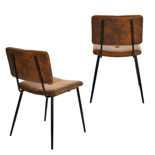 Pack 2 Silla Comedor  Karomi Vintage PU Café