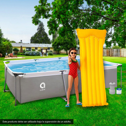 Piscina con Filtro 3701 Litros 65x207x300 cm Gris