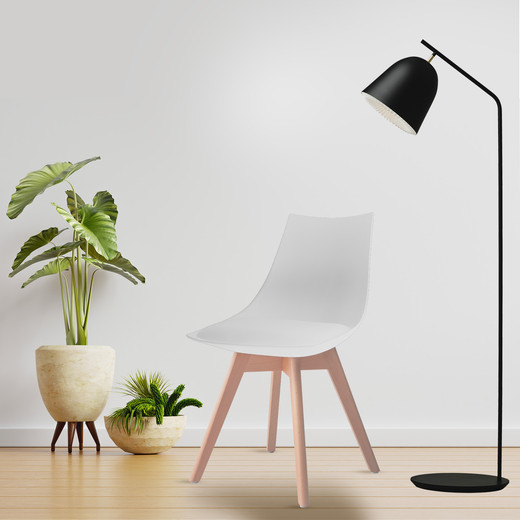 Pack 4 Silla Comedor con Patas de Madera Blanco