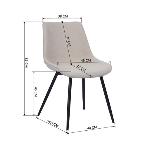 Pack 2 Sillas de Comedor Praga Beige