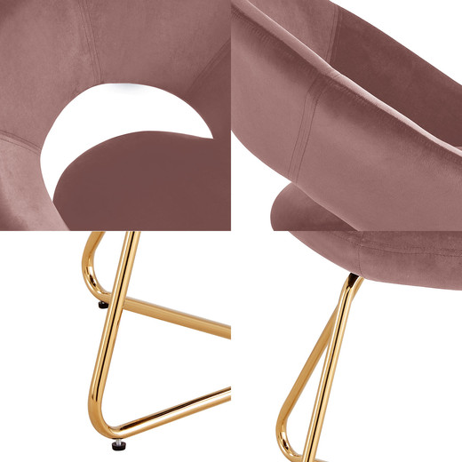 Sitial Poltrona Terciopelo Filippo Dark Rosa