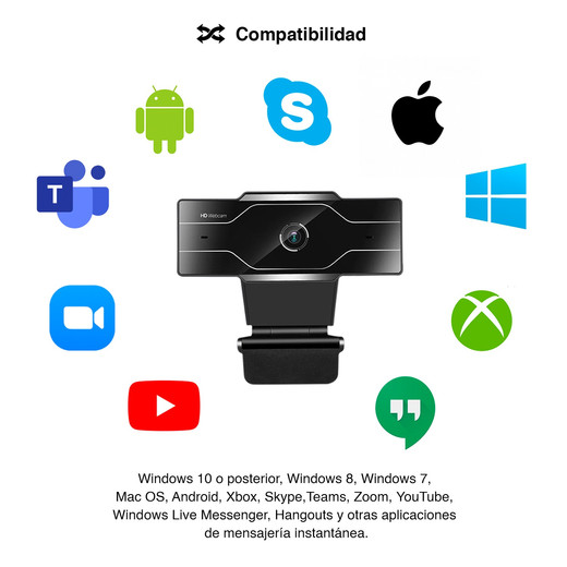 Cámara Web de 2560P 2K con Trípode Beacon Negro