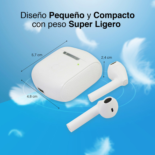 Audífonos Earbuds Reisen V2 Bluetooth IPX4 Blanco