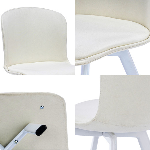 Pack 2 Sillas de Comedor PP y Tela Blanco