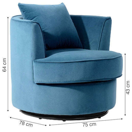 Sofá Ovo 1 Cuerpo Azul