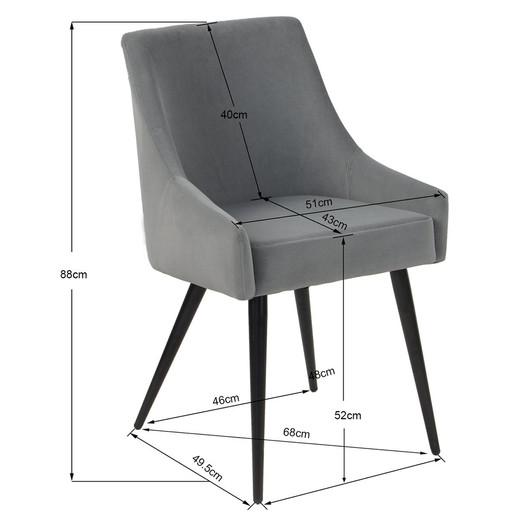 Pack 2 Sillas Comedor Jean Gris