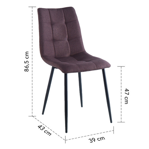 Pack 4 Sillas de Comedor Dunas Café