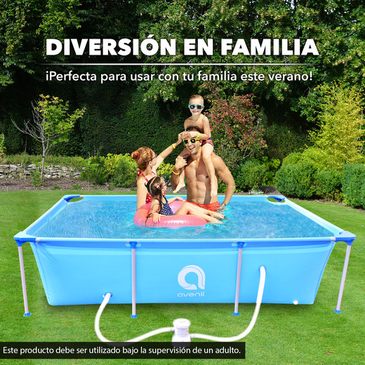 Piscina con Filtro 2612L 66x179x258 cm Celeste
