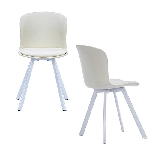 Pack 2 Sillas de Comedor PP y Tela Blanco