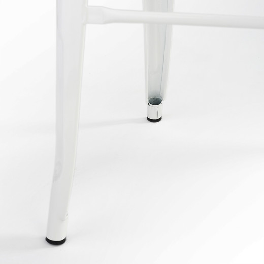 Pack 4 Pisos de Bar Tolix Asiento de Madera Blanco