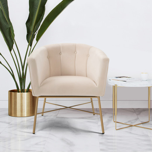 Poltrona Sitial Terciopelo Navona Beige