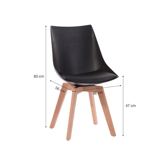 Pack 4 Sillas de Comedor Otawa Negro