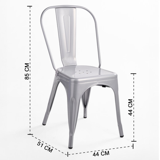 Silla de Bar Metal Tolix Gris