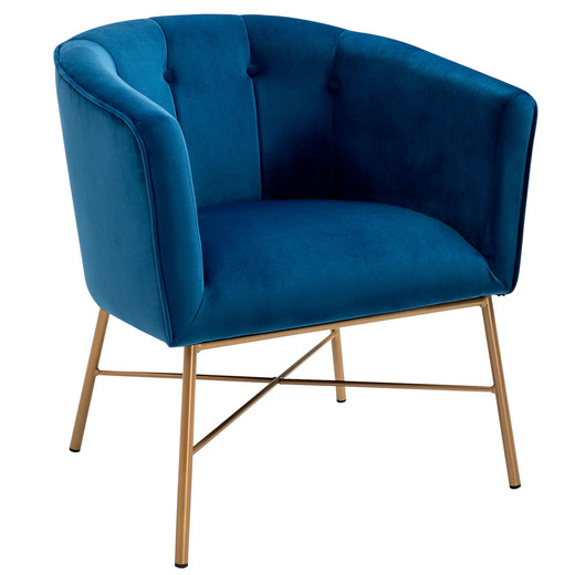 Poltrona Sitial Terciopelo Navona Azul