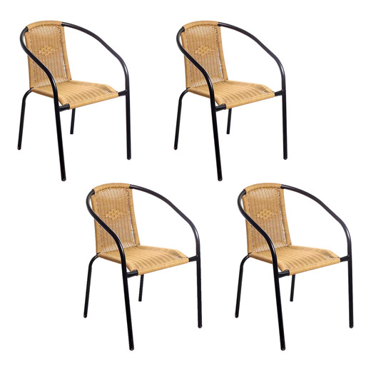 Pack 4 Sillas de Terraza Maceio Beige