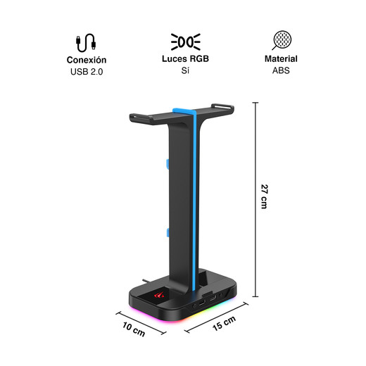 Soporte de Audífonos Gamer RGB TH650 Negro