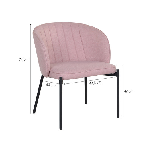 Silla de Comedor Claire Rosado