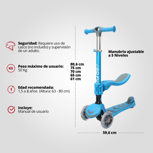 Scooter Infantil 2 en 1 GOFUN Azul