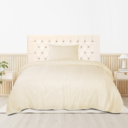 Sábana Broderie 1,5 Plazas Crema