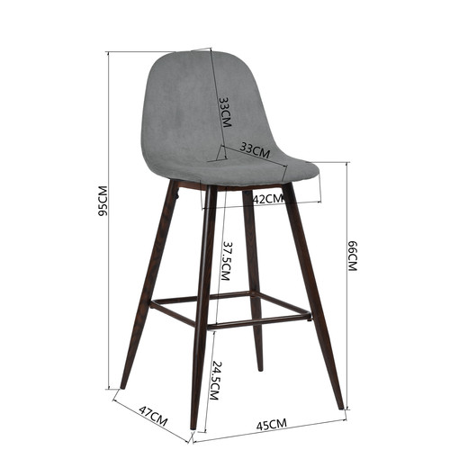 Pack 2 Pisos de Bar con Patas de Metal Gris