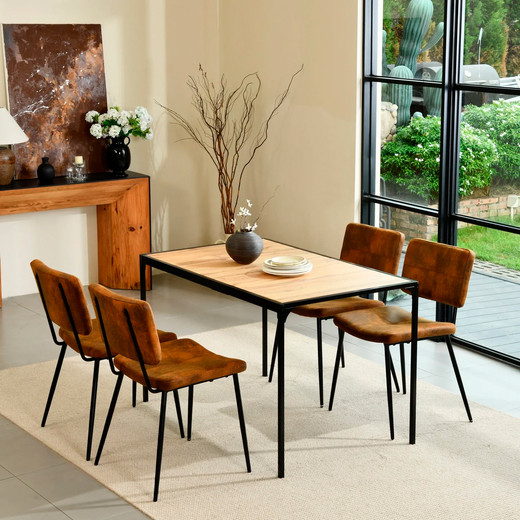 Pack 2 Silla Comedor  Karomi Vintage PU Café