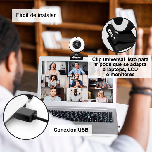 Web Cam Tik Tok 2560P 2K Aro de Luz y Trípode Beacon Negro
