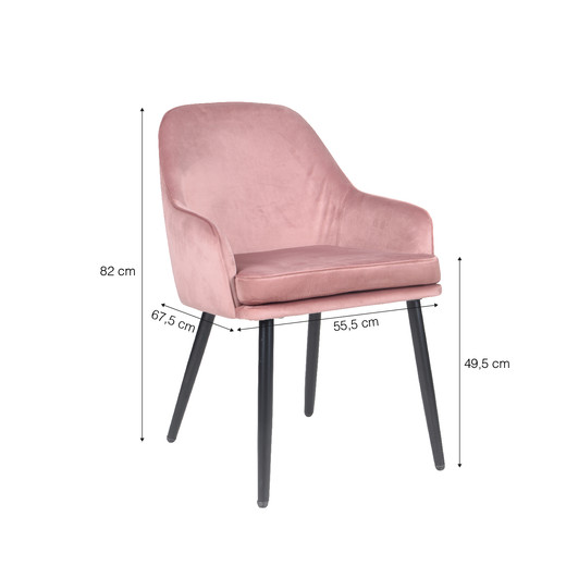 Pack 2 Sillas Comedor Ingrid Rosado