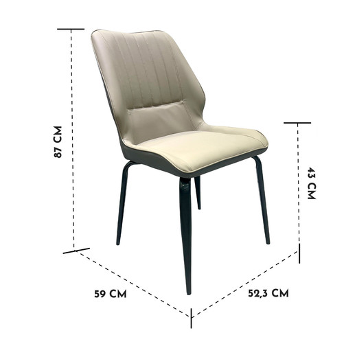 Pack 2 Silla Comedor Eternna Beige