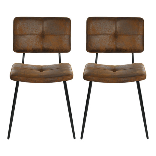 Pack 2 Silla Comedor  Karomi Vintage PU Café