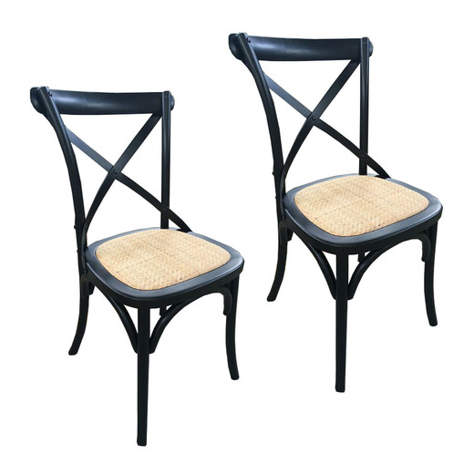 Pack 2 Sillas de Comedor Retro Negro