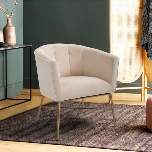 Poltrona Sitial Terciopelo Navona Beige