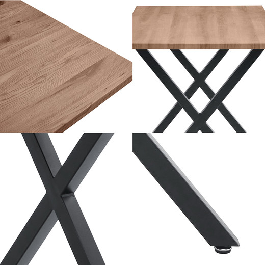 Comedor Bristol Mesa 75x70x120 4 Sillas PU Negro
